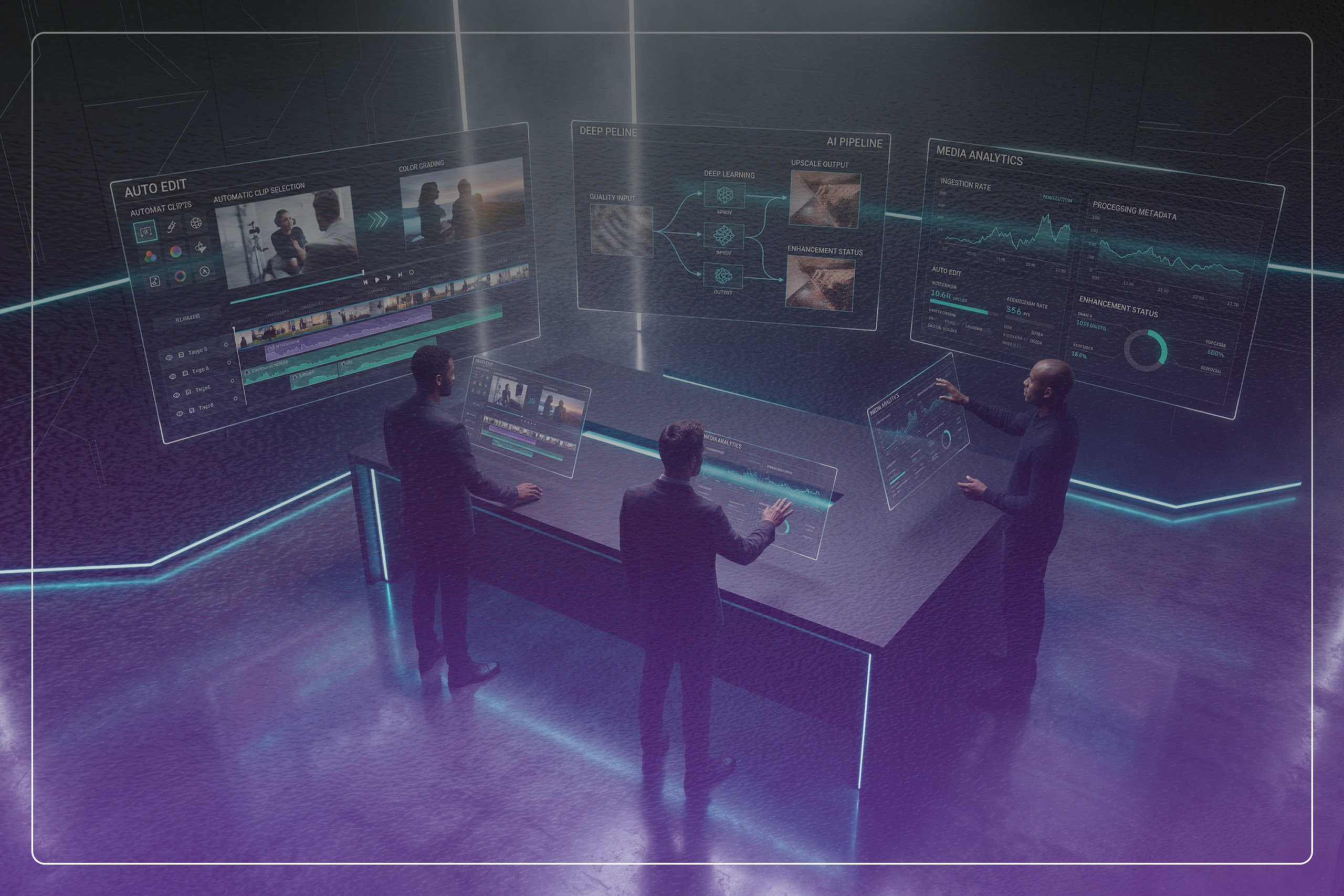 Digitalización del departamento audiovisual con IA mediante pantallas holográficas de edición automatizada y analítica en tiempo real en ANIMA_mo.